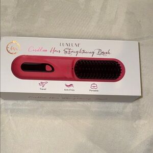 Pink Cordless Hair Straightening Brush